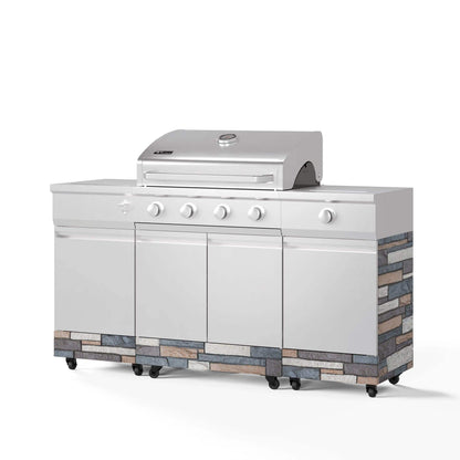 TYTUS Fresno 5-Burner LP/NG Convertible Grill in Stainless Steel + Ash Stone - TDT-021-0704