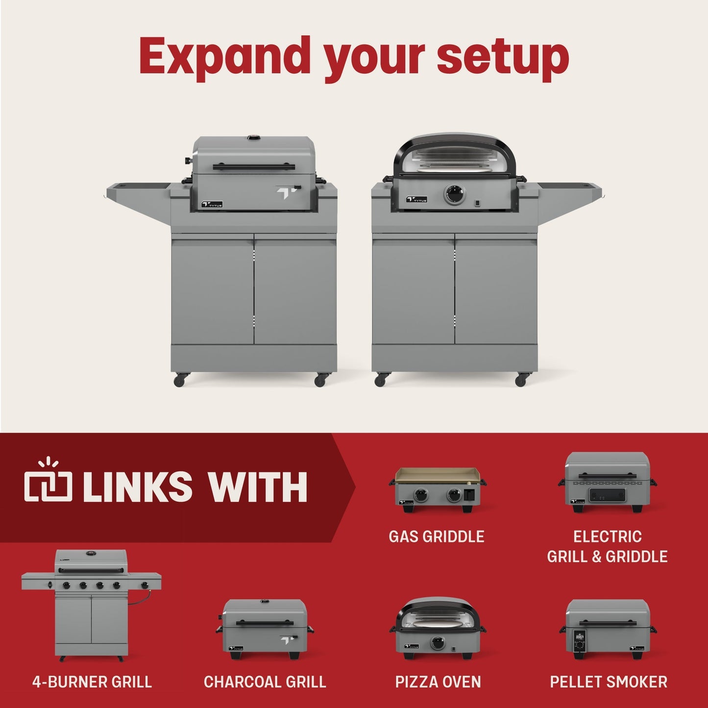 TYTUS Emberwood Grill and Prep Cart - TDT-GHS-XLCT