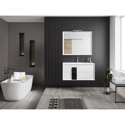 Lucena Bath 64" DÃ©cor Cristal Double Floating Vanity in White / Black / Grey - Backyard Provider