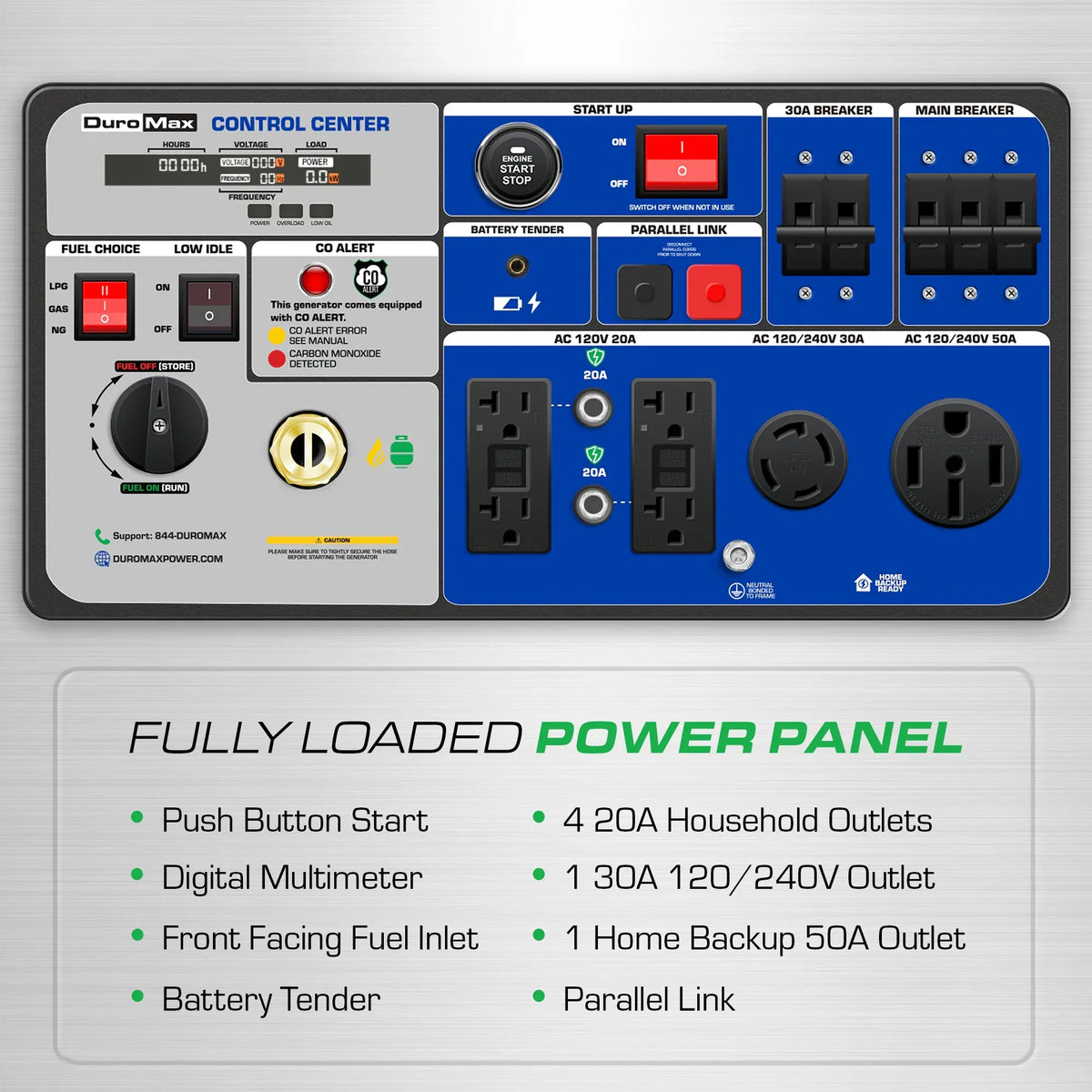 DuroMax 9,500 Watt Portable Dual Tri Inverter Generator w/ CO Alert