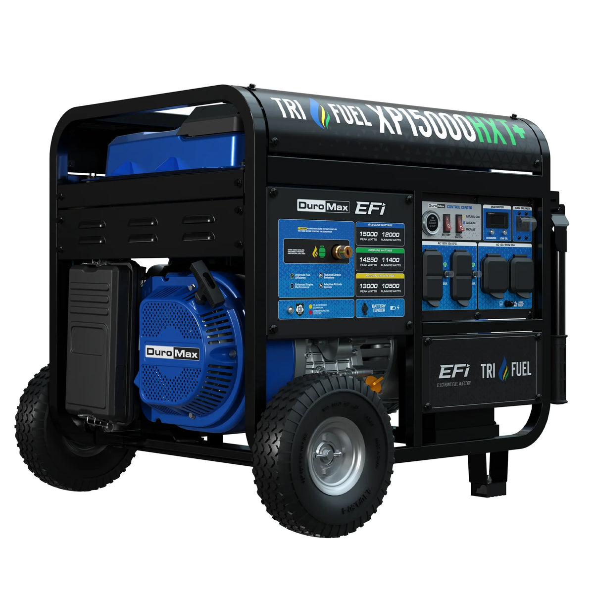 DuroMax XP15000HXT+ 15,000-Watt  500cc EFI Electric Start Tri Fuel Portable Generator