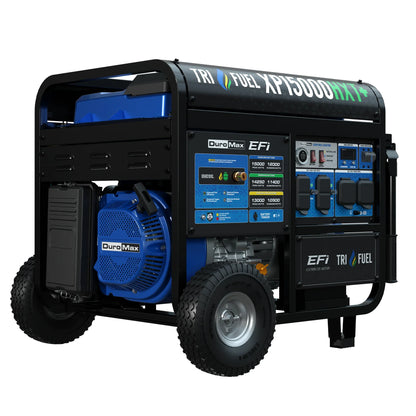 DuroMax XP15000HXT+ 15,000-Watt  500cc EFI Electric Start Tri Fuel Portable Generator