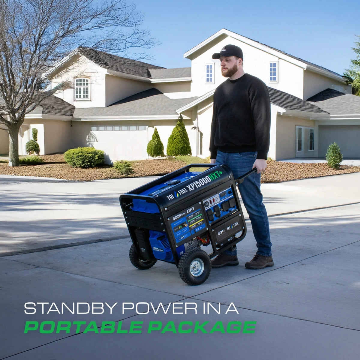 DuroMax XP15000HXT+ 15,000-Watt  500cc EFI Electric Start Tri Fuel Portable Generator
