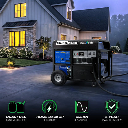 DuroMax 15,500 Watt Dual Fuel Portable Generator w/ CO Alert