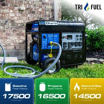 DuroMax 17,500 Watt Tri Fuel Portable Generator w/ CO Alert