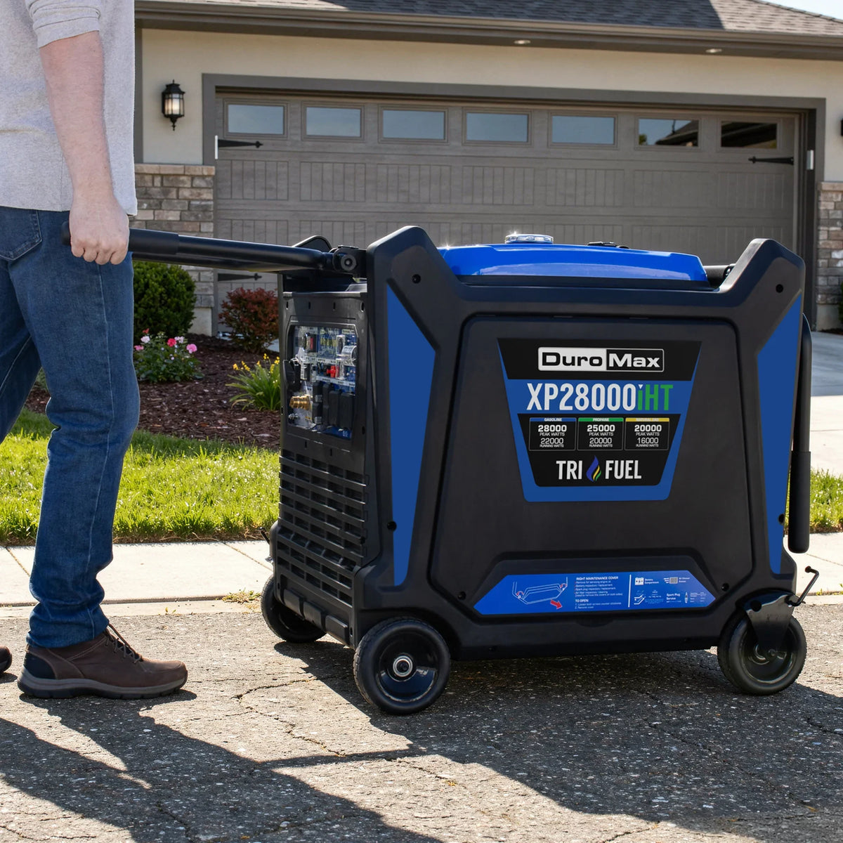 DuroMax 28,000 Watt V-Twin Tri Fuel Portable Digital Inverter Generator