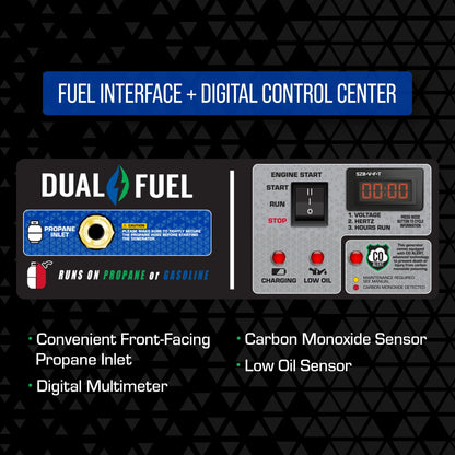 DuroMax XP5500HX 5,500-Watt 210Vcc Electric Start Dual Fuel Portable Generator