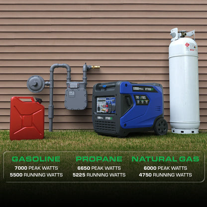 DuroMax  7,000 Watt Portable Tri Fuel Inverter Generator w/ CO Alert