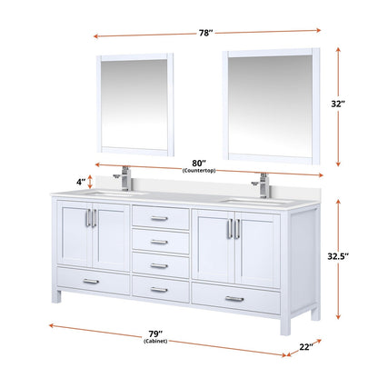 Jacques 80" x 22" Double Bath Vanity - Backyard Provider