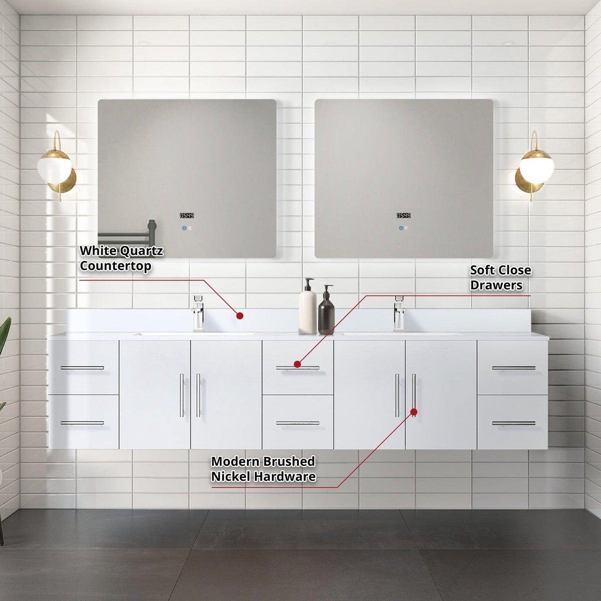 Geneva  84" x 22" Double Bath Vanity - Backyard Provider