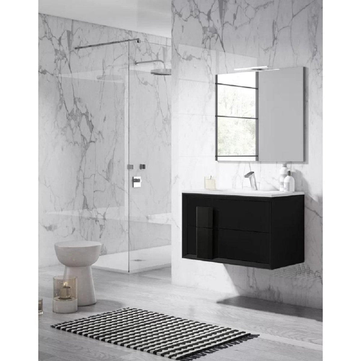 Lucena Bath DÃ©cor Cristal 32" Bathroom Vanity in White, Black, Grey, White and Black, White and Grey or Black and Grey - Backyard Provider