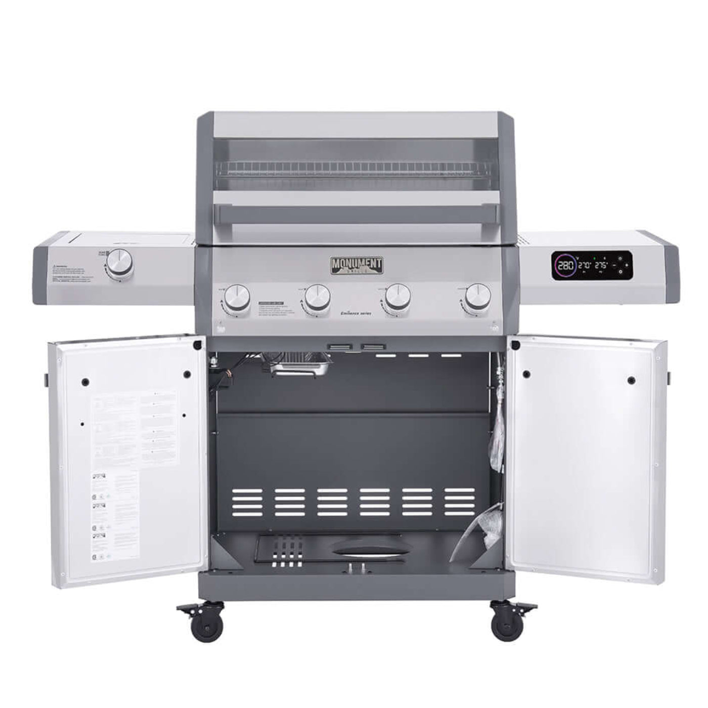 Monument Grills Eminence 405 Series | 4 Burner Tech Propane Gas Grill in Stainless Steel - E405