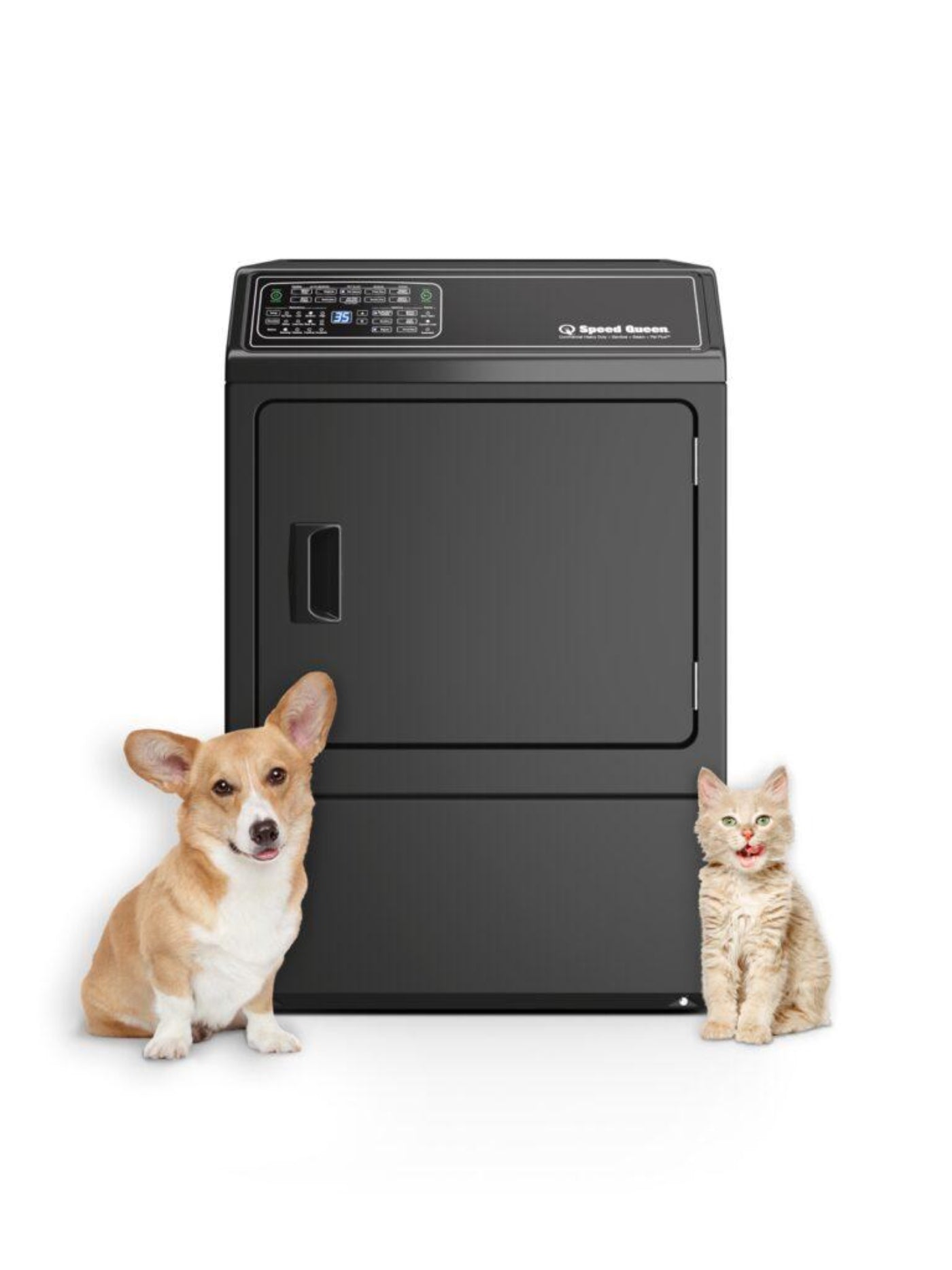 SPEED QUEEN DF7004BE DF7 Sanitizing Electric Dryer with Front Control Pet Plus Steam Over-Dry Protection Technology ENERGY STAR  in Black - DF7004BE