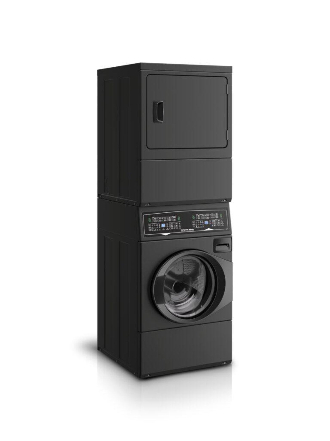 SPEED QUEEN SF7008BG SF7 Stacked Washer - Gas Dryer with Pet Plus Sanitize Fast Cycle Times Black - SF7008BG