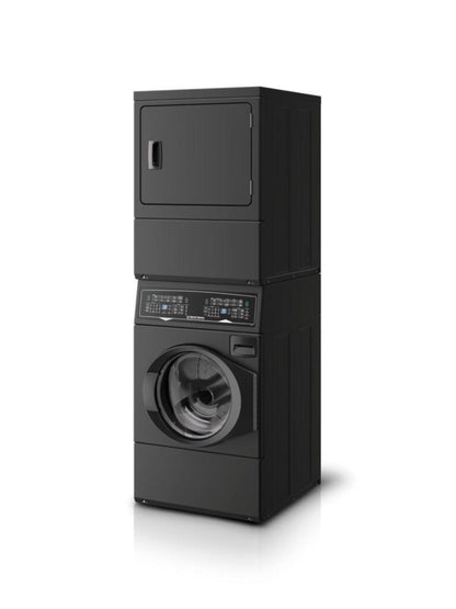 SPEED QUEEN SF7008BG SF7 Stacked Washer - Gas Dryer with Pet Plus Sanitize Fast Cycle Times Black - SF7008BG
