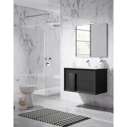 Lucena Bath 40" DÃ©cor Cristal Floating Vanity in White /Black / Grey - Backyard Provider