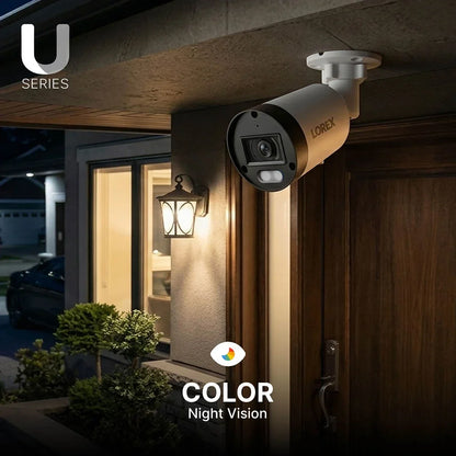 Lorex Connect U Series 4K 8-Channel Wired NVR System with U3 4K PoE Bullet Cameras - 2TB (Cables not included)