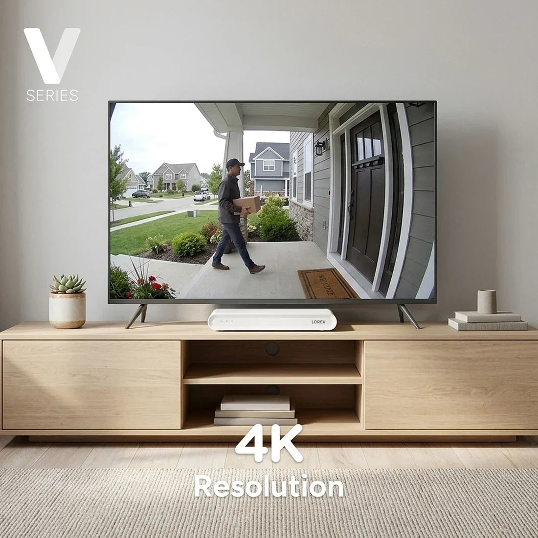 Lorex Connect (New App) | V-Series | 8Ch 4K NVR System | 3 V5 Dome PoE Cameras (Cables not included)