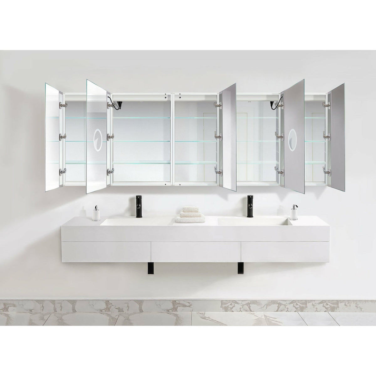 Krugg Svange 10236DLLRRR 102â€³ X 36â€³ LED Medicine Cabinet  with Dimmer & Defogger SVANGE10236DLLRRR - Backyard Provider