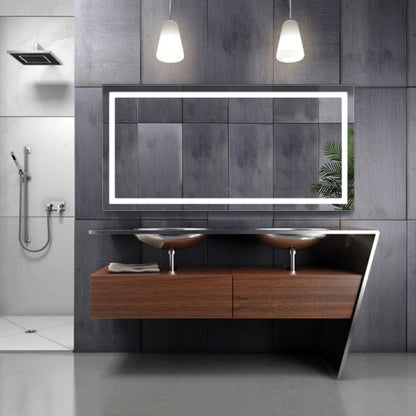 Krugg Icon 60â€³ X 30â€³ LED Bathroom Mirror with Dimmer and Defogger ICON6030