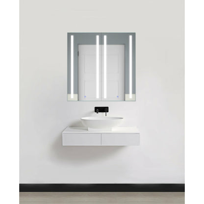 Krugg Kinetic 30â€³ x 30" LED Medicine Cabinet  with Dimmer & Defogger KINETIC3030 - Backyard Provider