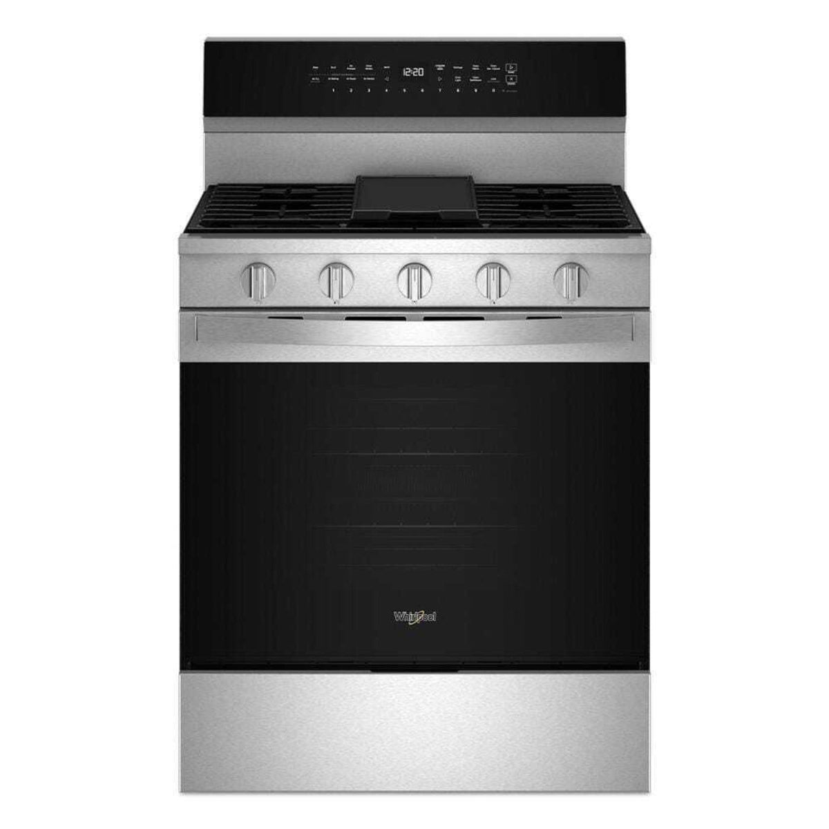 WHIRPOOL 30-Inch Smart Gas Range With Air Cooking Technology, No Preheat Air Fry, Steam/Self Clean and High Speed Preheat - WFGS7530RZ