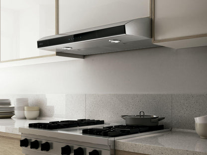 ELICA EAI430SS ARIA Undercabinet Range Hood 30" wide - 400CFM in Stainless Steel On Black-EAI430SS