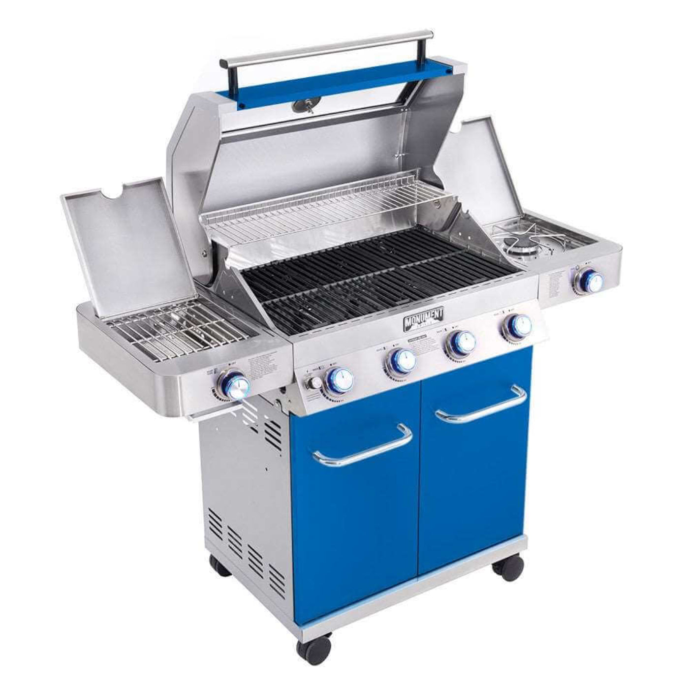 Monument Grills Classic 35633B Series | 4 Burner Propane Gas Grill in Blue - 35633B