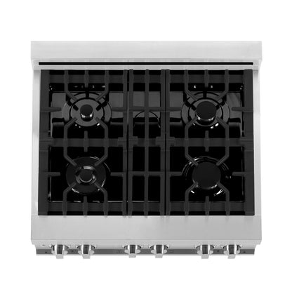 ZLINE Kitchen and Bath 30 in. Professional Gas Burner/Electric Oven Stainless Steel Range with White Matte Door, RA-WM-30