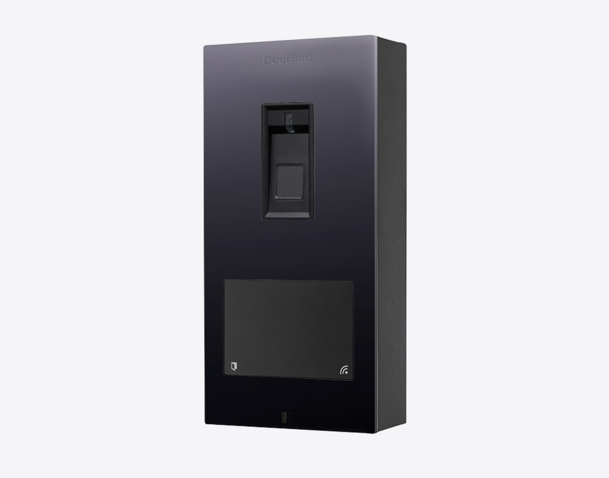 DoorBird A1122 Surface-Mount IP Access Control Device Fingerprint 50 in Titanium-Finish as PVD Coating, Stainless Steel V4A, High-Gloss Polished - 423912205