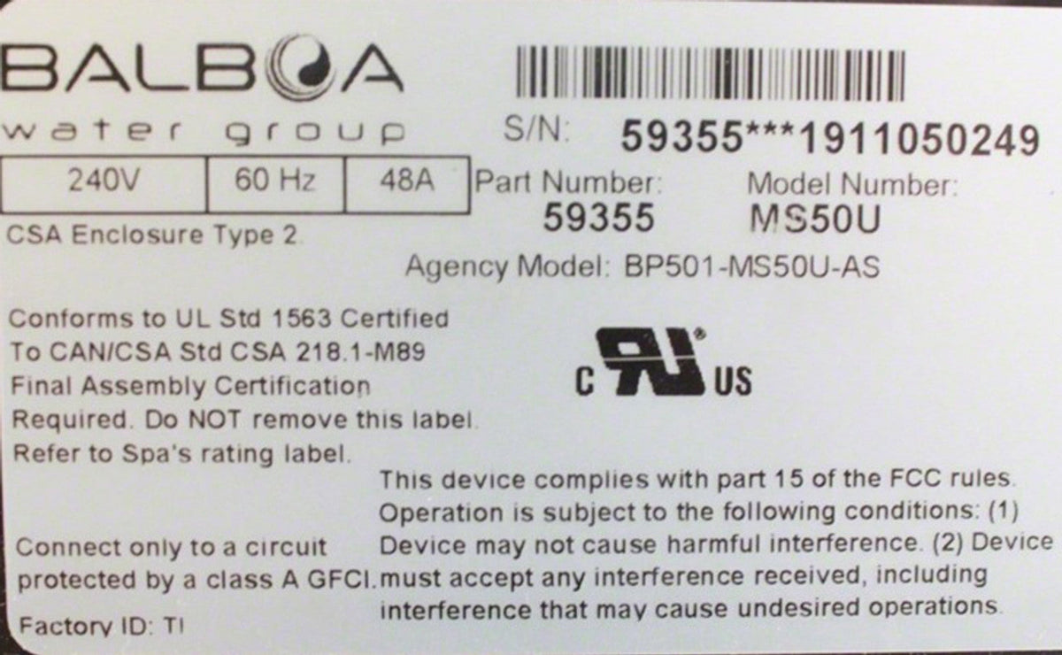 MASTER SPAS PACK, MS50U 825 3RD SENSOR - x300732